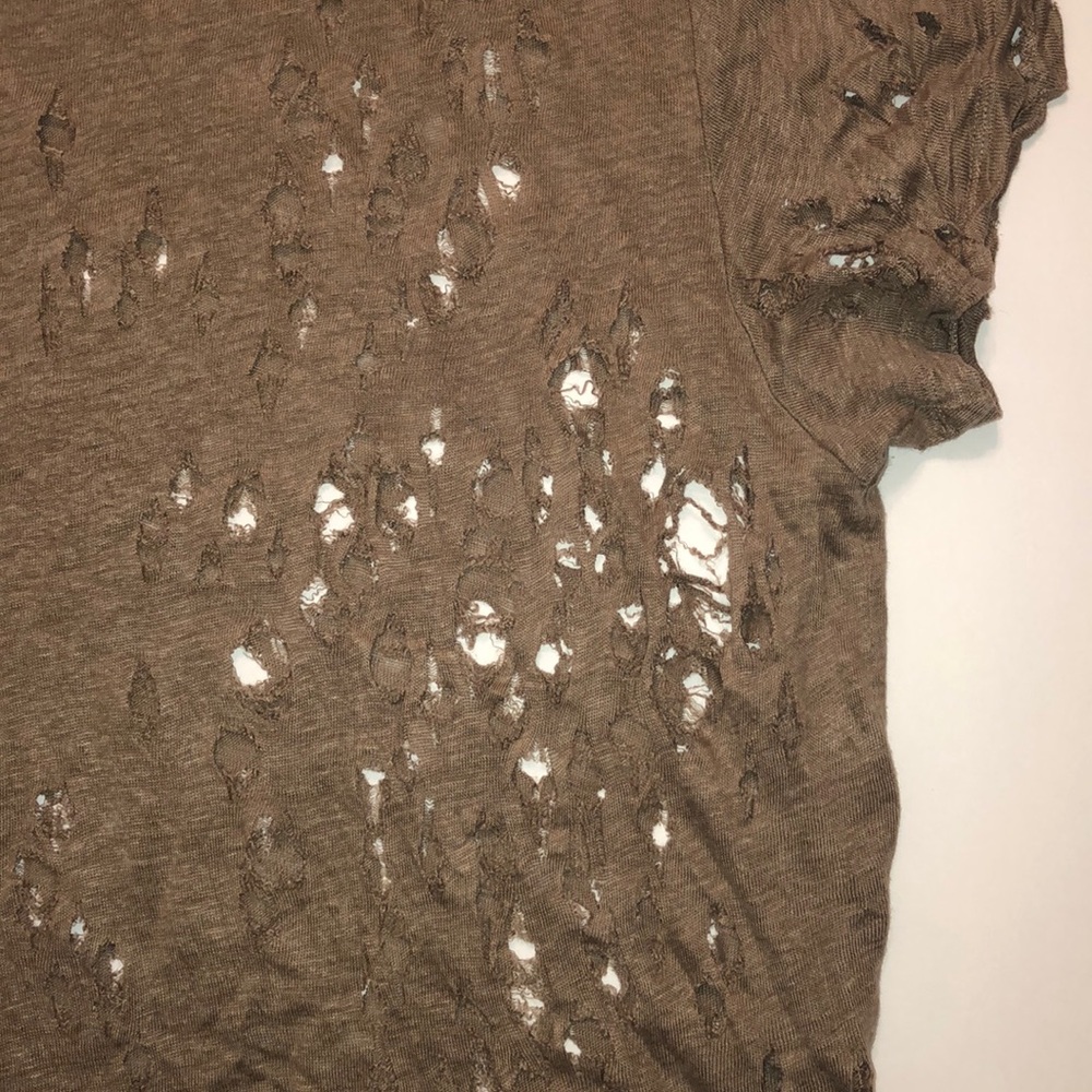 IRO Linen Distressed Clay Tee t-shirt top sheer - Picture 3 of 17
